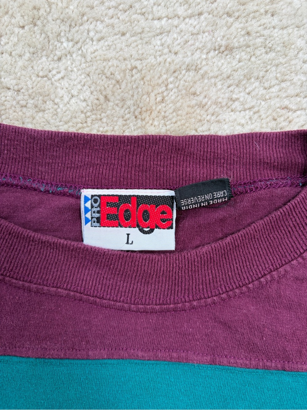 Vintage 90's Pro Edge Size Large Anaheim Mighty Ducks 3/4 Sleeve NHL Boxy Shirt - Picture 3 of 9